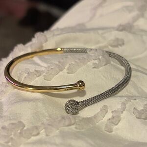 Fashion Icon Chic Two-Tone Gold and Silver  flexible Bracelet